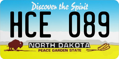 ND license plate HCE089