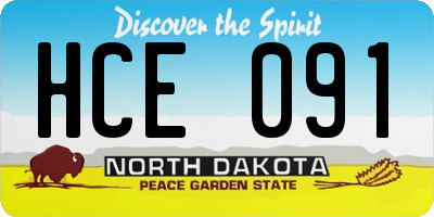 ND license plate HCE091
