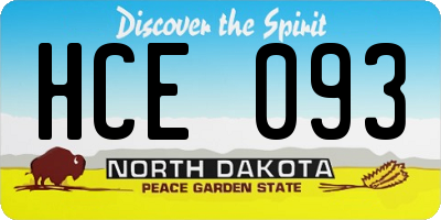 ND license plate HCE093