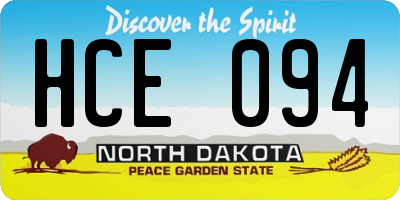 ND license plate HCE094