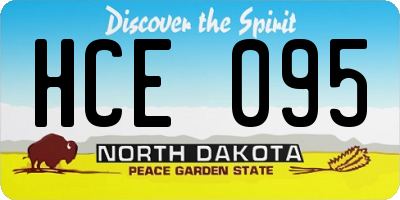 ND license plate HCE095