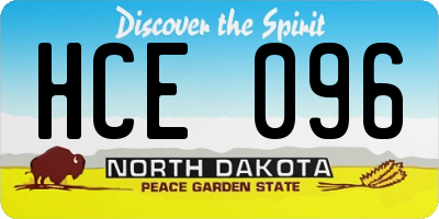 ND license plate HCE096