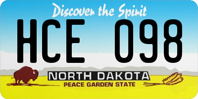 ND license plate HCE098