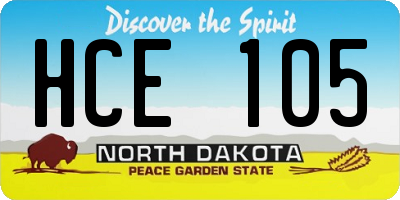 ND license plate HCE105