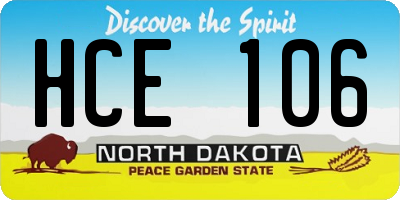 ND license plate HCE106