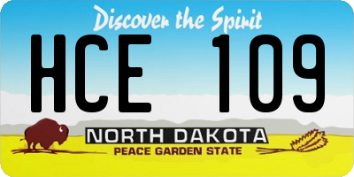 ND license plate HCE109