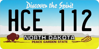 ND license plate HCE112