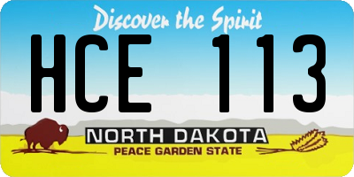 ND license plate HCE113