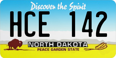 ND license plate HCE142