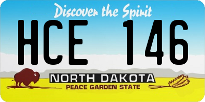 ND license plate HCE146