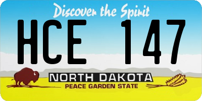 ND license plate HCE147