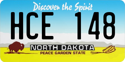 ND license plate HCE148