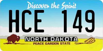 ND license plate HCE149