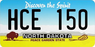 ND license plate HCE150