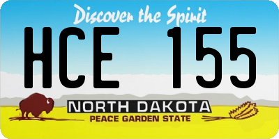 ND license plate HCE155