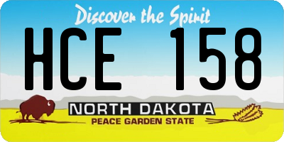 ND license plate HCE158