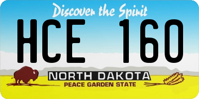 ND license plate HCE160