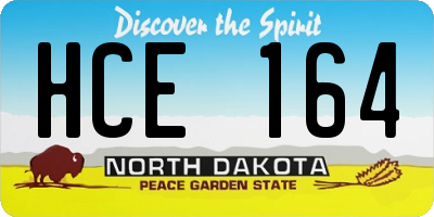 ND license plate HCE164