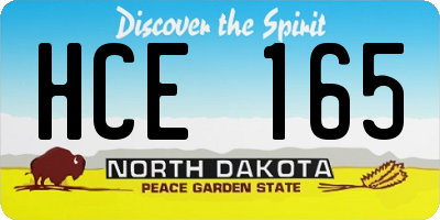 ND license plate HCE165