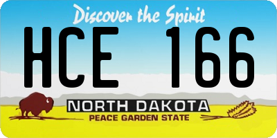 ND license plate HCE166