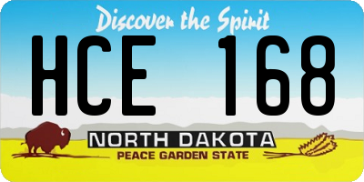 ND license plate HCE168
