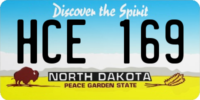 ND license plate HCE169