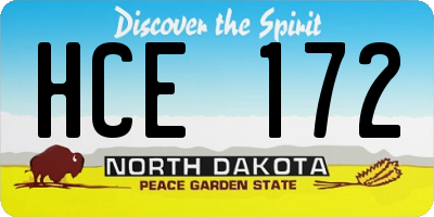 ND license plate HCE172