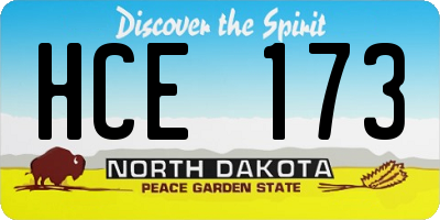 ND license plate HCE173