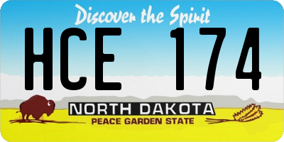 ND license plate HCE174