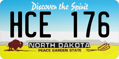 ND license plate HCE176