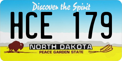 ND license plate HCE179