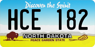 ND license plate HCE182