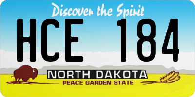 ND license plate HCE184