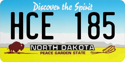 ND license plate HCE185
