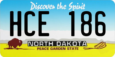 ND license plate HCE186