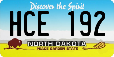 ND license plate HCE192