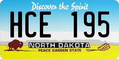 ND license plate HCE195