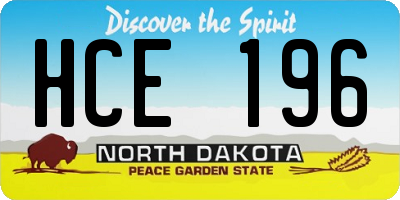 ND license plate HCE196