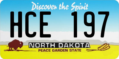 ND license plate HCE197