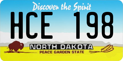 ND license plate HCE198