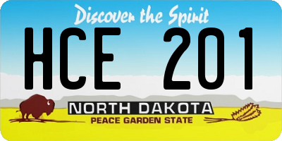 ND license plate HCE201