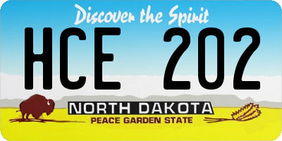 ND license plate HCE202