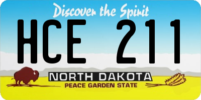 ND license plate HCE211