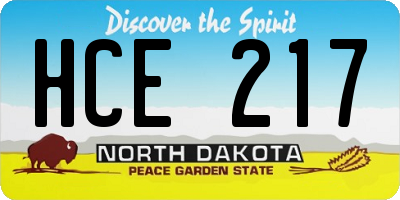 ND license plate HCE217