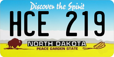 ND license plate HCE219