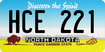 ND license plate HCE221