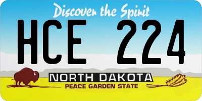 ND license plate HCE224