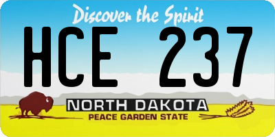 ND license plate HCE237