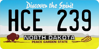 ND license plate HCE239