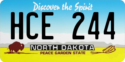 ND license plate HCE244